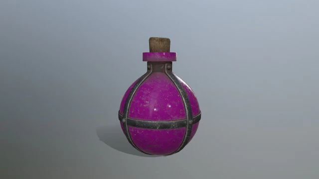 Potion bottle 3D Model .c4d .max .obj .3ds .fbx .stl .blend 