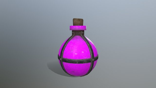 Potion bottle 3D Model .c4d .max .obj .3ds .fbx .stl .blend 