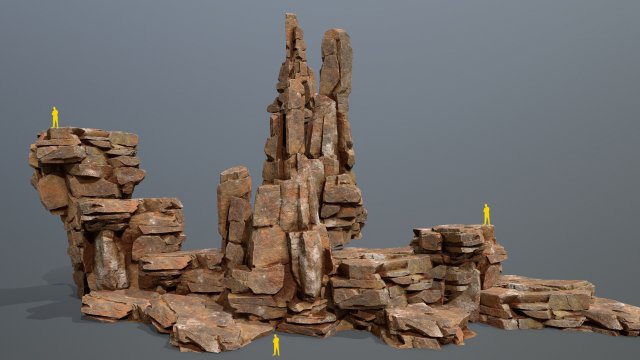Desert rocks 3D 模型 .c4d .max .obj .3ds .fbx .stl .blend