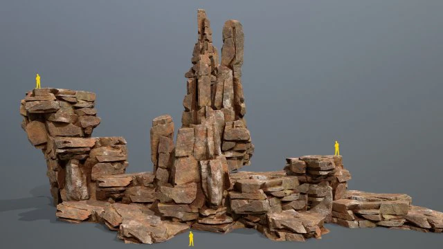 Desert rocks 3D Model .c4d .max .obj .3ds .fbx .stl .blend 