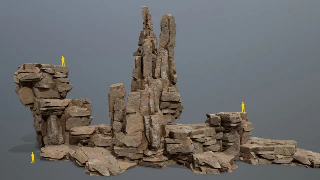 Desert rocks 3D Model .c4d .max .obj .3ds .fbx .stl .blend 