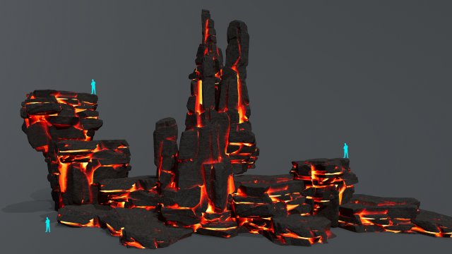Lava rocks 3D Model .c4d .max .obj .3ds .fbx .stl .blend 