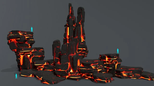 Lava rocks 3D Model .c4d .max .obj .3ds .fbx .stl .blend 