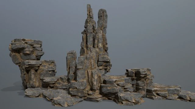 Cliff rocks 3D Model .c4d .max .obj .3ds .fbx .stl .blend