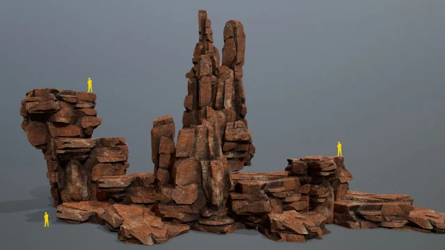 Desert rocks 3D Model .c4d .max .obj .3ds .fbx .stl .blend