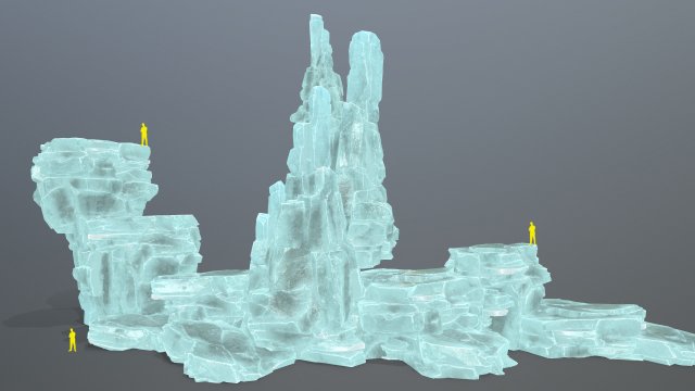 Ice rocks 3D Model .c4d .max .obj .3ds .fbx .stl .blend 