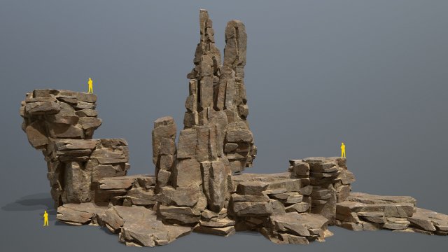 Desert rocks 3D Model .c4d .max .obj .3ds .fbx .stl .blend 