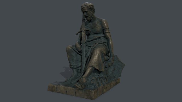 Man Statue 4 Model 3D .c4d .max .obj .3ds .fbx .stl .blend