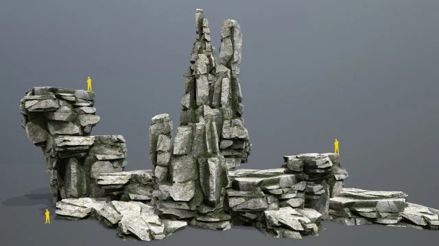 Cliff rocks 3D Model .c4d .max .obj .3ds .fbx .stl .blend 