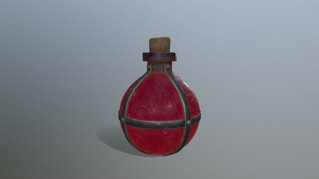 Potion bottle 3D Model .c4d .max .obj .3ds .fbx .stl .blend
