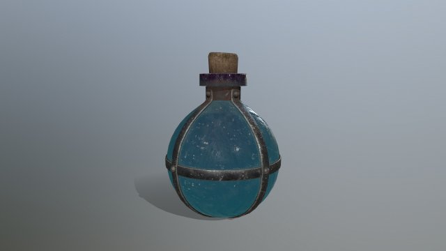 Potion bottle 3D Model .c4d .max .obj .3ds .fbx .stl .blend 