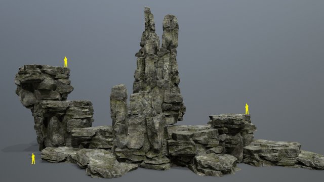 Cliff rocks 3D Model .c4d .max .obj .3ds .fbx .stl .blend 