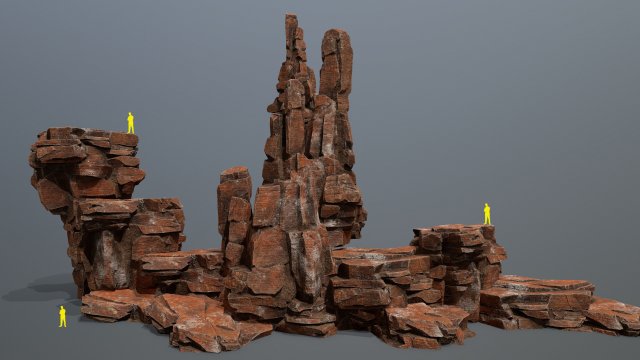 Desert rocks 3D Model .c4d .max .obj .3ds .fbx .stl .blend