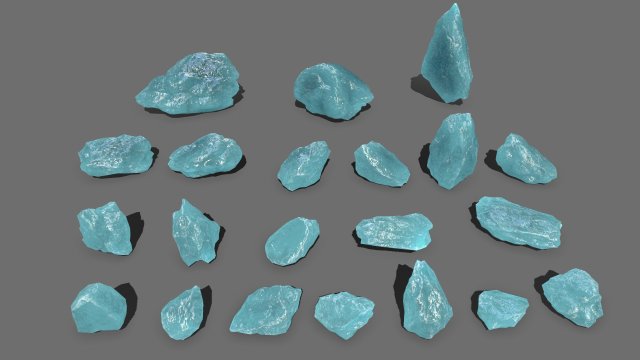 Ice rocks 3D Model .c4d .max .obj .3ds .fbx .stl .blend 