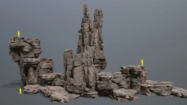Desert rocks 3D Model .c4d .max .obj .3ds .fbx .stl .blend