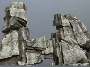 崖の岩 3Dモデル