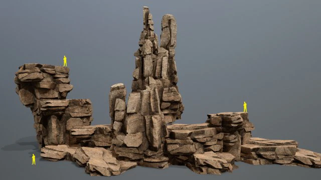 Desert rocks 3D Model .c4d .max .obj .3ds .fbx .stl .blend 