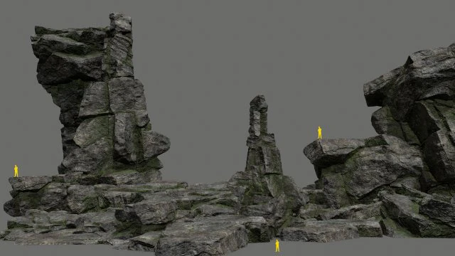 Cliff rocks 3D Model .c4d .max .obj .3ds .fbx .stl .blend