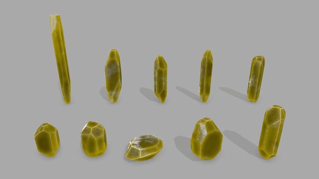 Crystal set 3D Model .c4d .max .obj .3ds .fbx .stl .blend 