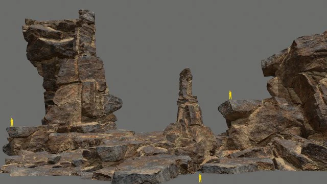 Desert rocks 3D Model .c4d .max .obj .3ds .fbx .stl .blend 