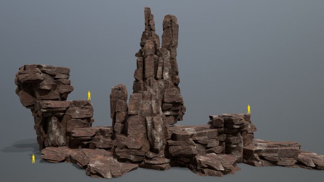 Desert rocks 3D Модель .c4d .max .obj .3ds .fbx .stl .blend 