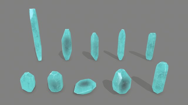 Crystal set 3D Modell .c4d .max .obj .3ds .fbx .stl .blend