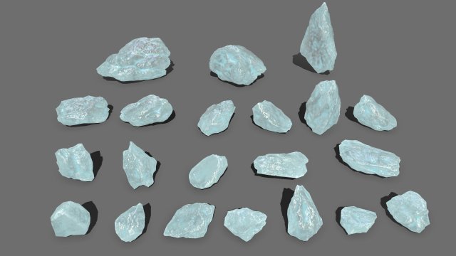 Crystal rocks Model 3D .c4d .max .obj .3ds .fbx .stl .blend 