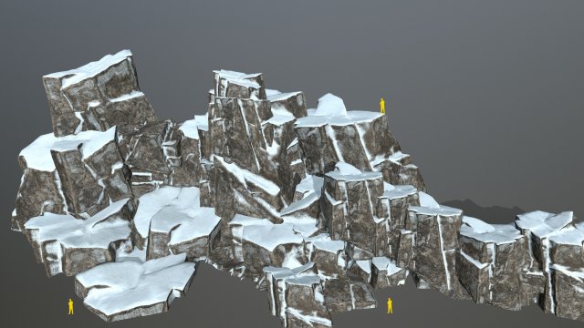 Snow rocks Modello 3D .c4d .max .obj .3ds .fbx .stl .blend 
