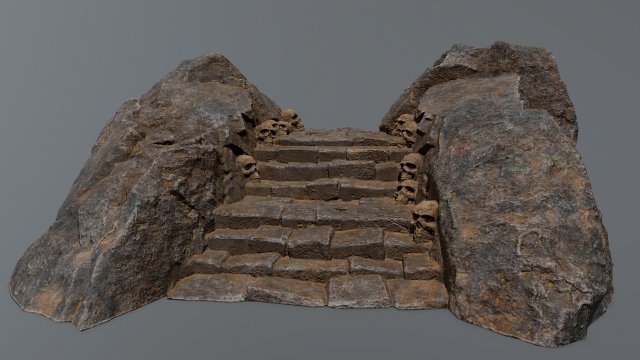 Ruin Stairs Modèle 3D .c4d .max .obj .3ds .fbx .stl .blend 