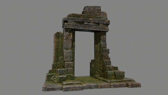 Ruin Gate 3D Model .c4d .max .obj .3ds .fbx .stl .blend