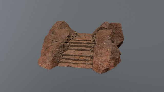 Ruin Stairs 3D Модель .c4d .max .obj .3ds .fbx .stl .blend