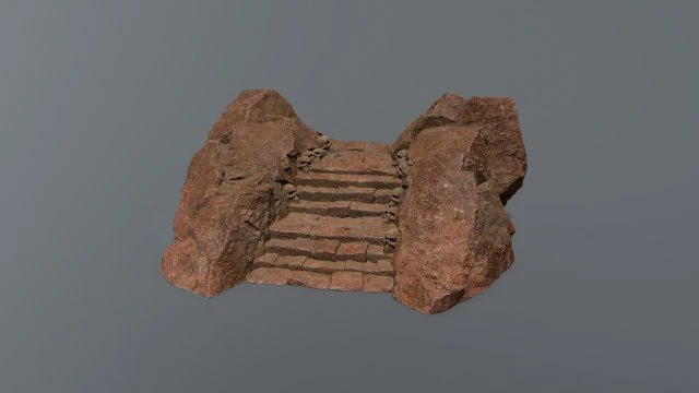 Ruin Stairs 3D Model .c4d .max .obj .3ds .fbx .stl .blend 