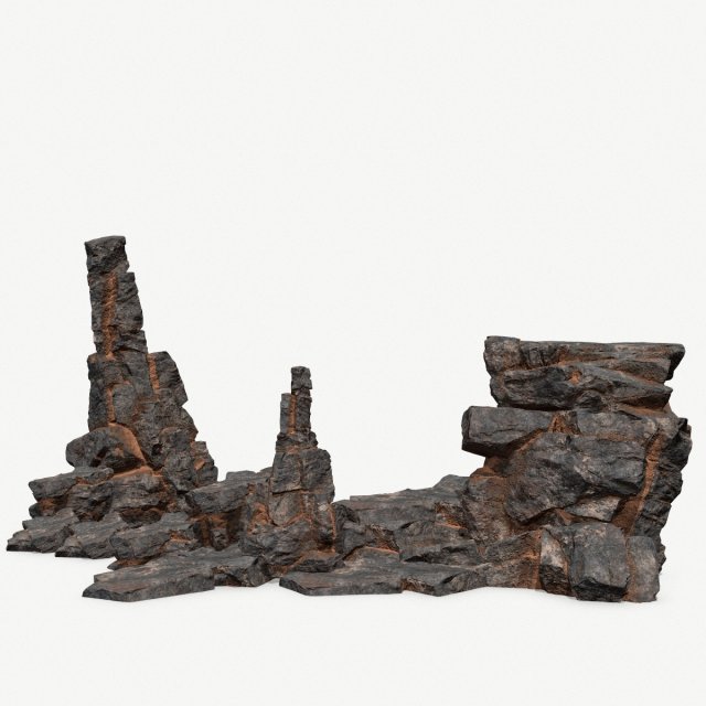 Cliff rocks 3D 모델 .c4d .max .obj .3ds .fbx .stl .blend 