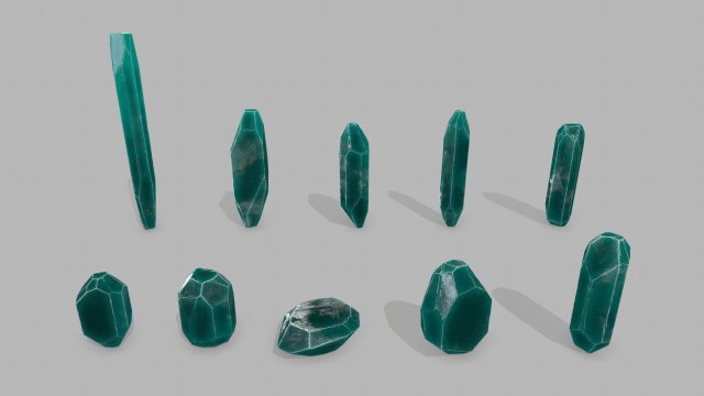 Crystal set 3D Model .c4d .max .obj .3ds .fbx .stl .blend 