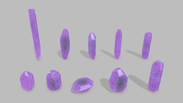 Crystal set 3D Model .c4d .max .obj .3ds .fbx .stl .blend 