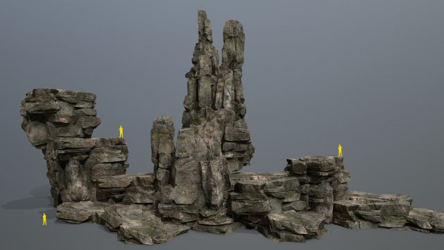 Cliff rocks 3D Модель .c4d .max .obj .3ds .fbx .stl .blend
