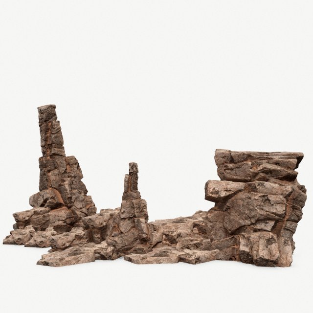 Desert rocks Model 3D .c4d .max .obj .3ds .fbx .stl .blend 