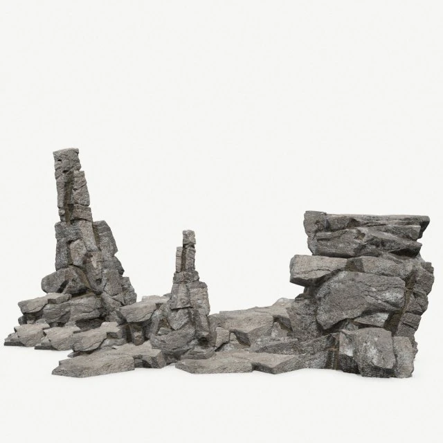 Cliff rocks 3D Model .c4d .max .obj .3ds .fbx .stl .blend 