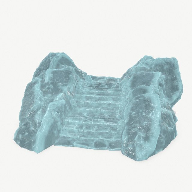 Ice stairs 3D Модель .c4d .max .obj .3ds .fbx .stl .blend 
