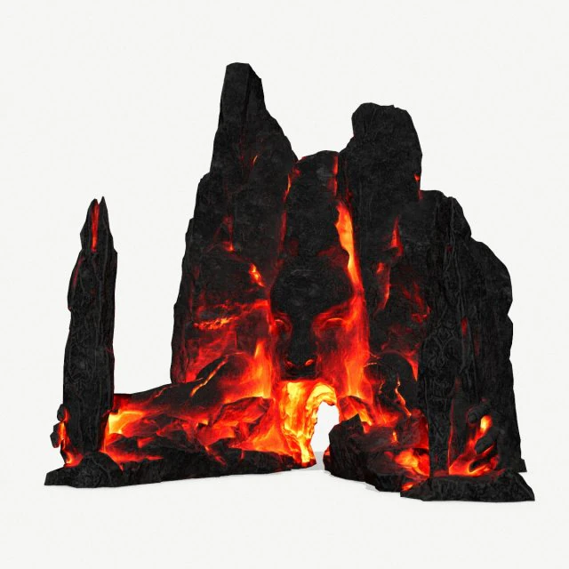 Lava rock gate 3D Model .c4d .max .obj .3ds .fbx .stl .blend