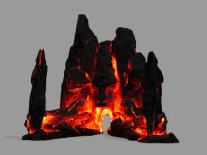 Lava rock gate 3D Model