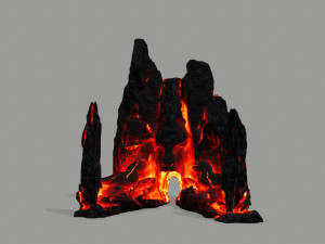 Lava rock gate Modello 3D