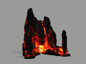 Lava rock gate Modello 3D
