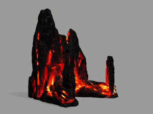 Lava rock gate Modello 3D