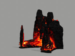 Lava rock gate Modello 3D
