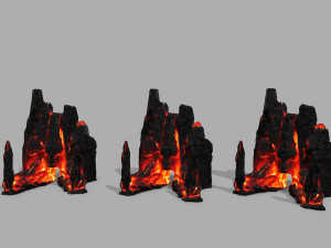 Lava rock gate Modello 3D