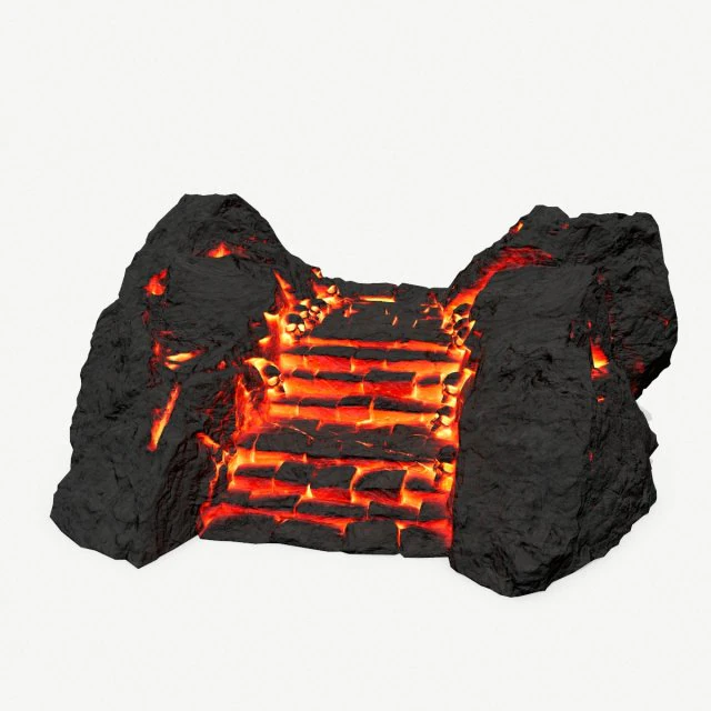 Lava stairs 3D Model .c4d .max .obj .3ds .fbx .stl .blend 