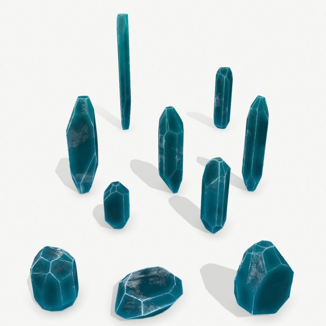 Crystal set 3D Model .c4d .max .obj .3ds .fbx .stl .blend 