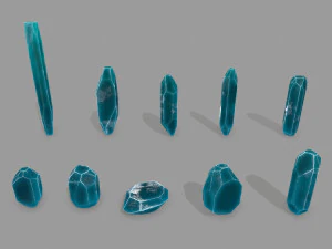 Conjunto de cristal Modelo 3D