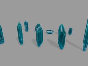 Conjunto de cristal Modelo 3D